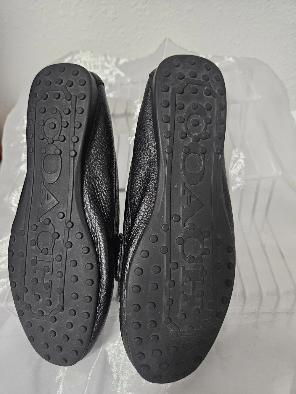 Coach Black Leather Driving Loafers